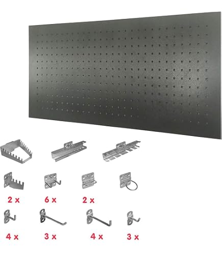 21 x Werkzeughalter / Maschinenhalter: Profiset für Lochwand