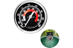 Quantfire Grill Temperature Gauge, Snap Grill Thermometer Replacement for Big Green Egg Accessories, Stainless Steel Cooking Thermometer for Barbecue Charcoal Grill Waterproof 3.3" Large Face