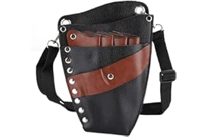 WYTINO Friseur Schere Taillentasche, PU Leder Salon Friseur Friseur Schere Scherhalter, Friseur Beutel Fall mit Gürtel für Haarspange Kamm Friseur Werkzeug(#1)