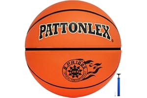 PATTONLEX Indoor/Outdoor Basketballs Premium Rubber Cover -Official Size 29.5", 28.5", 27.5" Basketball Ball with Pump