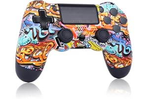 HENTOK Wireless Retro Controller for PS4,compatible with Slim/Pro console (Graffiti)