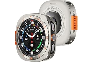 Amizee Metallfodral kompatibelt med Samsung Galaxy Watch Ultra/Ultra 2 (2025) 47 mm med bakskydd, robust skyddande stötfångar