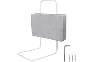 Froadp 60cm Barierki Ochronne dla Dzieci Ochrona Przed Wypadnięciem Poręcz Łóżka Dziecięcego Softpack Przenośna Osłona Zabezpieczenie Łóżka Regulowana Wysokość Barierka do Łóżeczka (Lniany Szary)