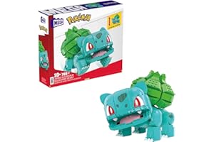 MEGA BRANDS MEGA Pokémon Action Figure Building Toys for Kids, Jumbo Bulbasaur with 355 Pieces, Buildable and Poseable, 7 inches, 7 Year Old Gift Idea