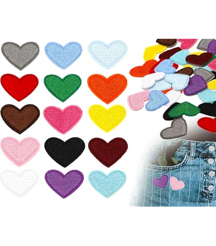 QUARKZMAN Cuore Forma Stirare Su Toppe Chiaro Giallo Ricamo Applicazioni Toppe Cucite 675161