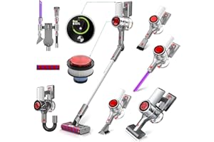 VOZASCLY 40KPa/450W Aspirapolvere Senza Fili Potente, 60Min Scopa Elettrica Senza Fili Mantiene Casa, Ultra-silenzioso LED Smart Anti-Avvolgimento Aspirapolvere spazzola per Pavimenti Tappeti Peli di Animalili