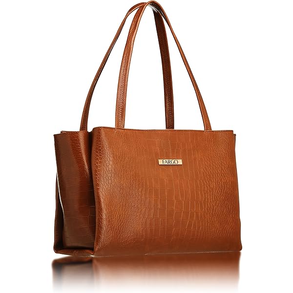 Carrylux Choco Croco Pattern Shopping Tote Handbag For Womens