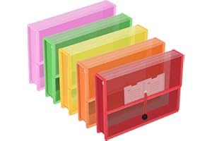 ‎FYY FYY Dokumententasche A4,Dokumentenmappe A4 Kunststoff Sammelmappen mit Umschlag Mappe Wasserdicht Druckknopf Sichttasche Dokumenten mit Etiketten für Büro, Schule, Haus,5 Stück