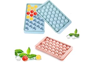YUE QIN 2 Stück Runde Eiswürfelform Kugel mit Deckel Ice Cube Tray Eiswürfelbehälter Ice Ball Maker Eiskugelform aus Kunststoff für Kühlen Getränken Kaffee Whiskey Tee Eisbier Cocktail Saft