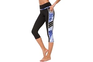 Sugar Pocket Gym Leggings for Women,Yoga Pants for Women Capri Workout Sport Exercise Cycling Leggings with Pockets
