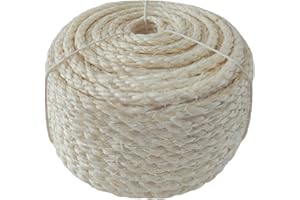 DOIOVE Cuerda de sisal para rascador de Gatos 6mm*30m, Cuerda para Gatos para Reparar Torres de Juego, Cuerda de Repuesto para árboles de Gato, Blanco