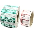 1,000 - PAT Testing - Passed Labels/Stickers - PP Durable Tear Proof Labels. 50mm x 25mm with 20 **Free** Failed Labels.