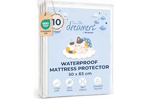 Vattentätt och slitstarkt madrasskydd för baby 50x83cm, 50x83cm madrasskydd för spjälsängar, enkel att installera, maskintvättbar, Oeko-Tex-certifierad, för madrasser upp till 12 cm
