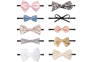 DRESHOW 10 Stück Baby Haarband Baby Stirnbänder Baby Mädchen Nylon Stirnband Neugeborene Kleinkinder Haarbänder und Bögen Kinder Haarschmuck
