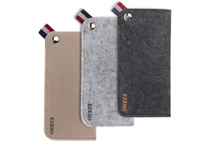 EZESO Bolsa de almacenamiento de fieltro para gafas de sol, bolsa portátil, suave, deslizante, bolsillo para gafas, 3 unidades