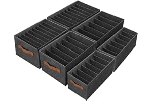 zachufa Kleiderschrank Organizer 6 Stück - Faltbare & Stabilisieren Schrank Organizer Mit Grundplatte - Schubladen Ordnungssystem für Aufbewahrung Kleidung, Tshirts, Hosen, Unterwäsche