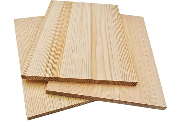 Lot de 3 planches de bois rectangulaires en bois brut pour travaux manuels, 30 x 20 x 1 cm, blocs de bois vierges pour sculpter, peindre et brûler