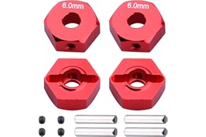 Hobbypark 14mm Aluminum Wheel Hex Parts for Arrma 1/10 Granite 4X4, Big Rock, Senton, Replacement of AR310871 (Red)
