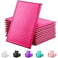 Bubble Mailer 100 Pack, Metallic Foil Bubble Mailers, Waterproof Self Seal Adhesive Shipping Bags, Cushioning Padded Envelopes for Shipping, Mailing, Packaging, Bulk (Pink, 190x230mm)