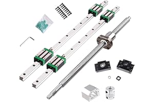GooEquip Guida Lineare 2 pezzi HGR20 400mm Guida Lineare con 4 pezzi Blocchi Scorrevoli, Kit vite a sfera SFU1605 350mm per Stampante 3D, Macchina CNC, Dispositivi elettrici, Macchine mediche