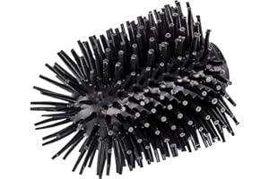 WENKO Brosse de rechange en silicone Ø 7,5 cm - Porte-brosse WC, Silicone, 7.5 x 9.3 x 7.5 cm, Noir