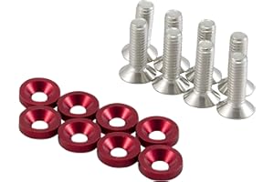 DL-RACING M6 Kennzeichen Kotflügel Schrauben m Alu Unterlegscheiben Fender Washer Rot