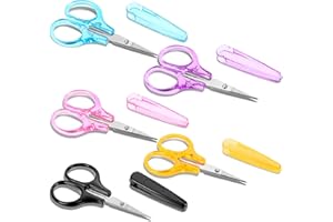 TEAAHA Lot de 5 petits ciseaux tranchants en acier inoxydable avec housse de protection, 8,9 cm pour broderie, découpe de papier, couture, tricot, travaux manuels