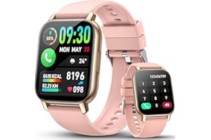WEURGHY Montre Connectée Homme Femme, 112+ Sportifs Smartwatch,1.85" Haute Montre Intelligente Connectée , Fréquence Cardiaque/Oxygène Sanguin/Dormir Moniteur Montres Intelligente, Pour Android/iOS,Or Rose