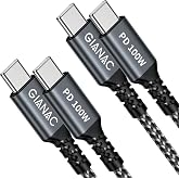 100W USB C to USB C Cable [2Pack 1M] USB Type C Cable Fast Charging 5A PD | USB C Charging Cable for iPhone 17 16 15 Pro Macb