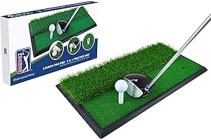 PGA TOUR Unisex – Erwachsene, Blau Launchpad Pro 2-in-1 Trainingsmatte, Einheitsgröße