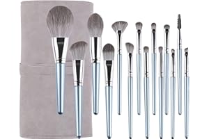 SRUIDYLADY 14 Piezas brochas para maquillaje, juego de brochas de maquillaje profesional, set brochas sintética para corrector, polvo, rubor, sombra de ojos, cejas, pinceles maquillaje con bolsa cosméticos