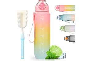 SENPPLE HASAGEI Gourde Sport 1l Bouteille d'eau de 1 Litre Avec Couvercle de Fermeture et Anti-fuite,Plastique Gourde Reutilisable pour Sport,L'école,Le Cyclisme,L'extérieur,Le Fitness et Le bureau