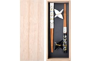 HOAAIGO Baguette Japonaise Baguette Bois Baguettes Japonaises et Repose-Baguettes Vaisselle Japonaise Baguette pour Sushi