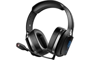 TOGETOP EasySMX Sleipnir C06W Auriculares Gaming Inalámbrico PS4, 2.4G & Bluetooth Cascos Gaming Inalámbrico PC con Micrófono, RGB Luz para PC, PS4, PS5, Mac, Tabletas, Móviles, TV