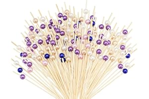 300 Palitos de Cóctel, BetterJonny Palillos Para CóCteles Brochetas de CóCtel Púas de Cócteles Palillos Cóctel Madera Cóctel Bambú Frutas Palos de Cóctel Palos de Madera para Frutas Fiesta, 5 Colores