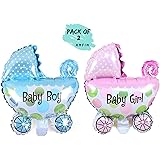 AMFIN® 27 inch Baby Shower Pram Foil Balloons / Cradle Shape Foil Balloon / Baby Shower Decoration Material (Pack of 2)