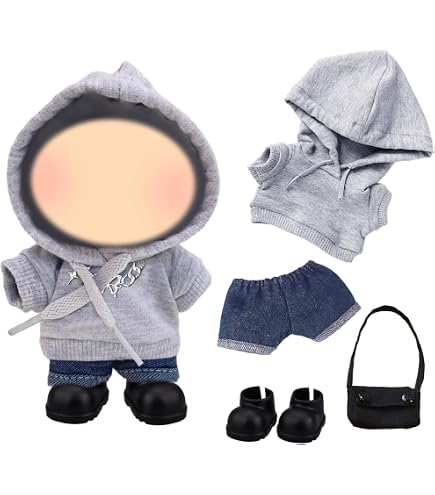 3-teiliges Puppenkleidung-Set Für 17-cm-Puppen – Overall, Mütze & Umhängetasche Aus Weichem Plüsch