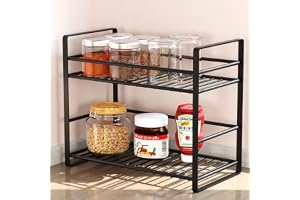 WonderStand PRIMUS 2-Tier Organizer (Black) Shelf Storage Rack Storage Shelf for Home, Kitchen, Bathroom and Living Room