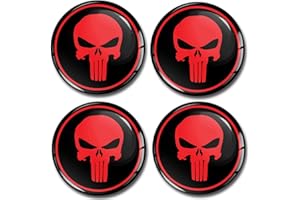 SkinoEu Aufkleber Autoaufkleber für Radkappen Nabenkappen Nabendeckel Radnabendeckel Rad-Aufkleber 70mm Totenkopf Totenschädel A 370