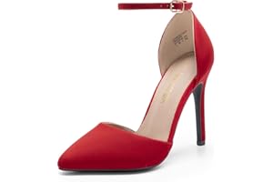 DREAM PAIRS Wedding Stiletto Shoes, Toe Ankle Strap High Heel Party Shoes, Size 40.5, Gold/Glitter, Oppointed_Lacey