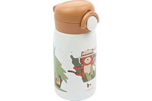 Fabelab Trinkflasche Kinder 320 ml | Kinder Trinkflaschen Tiger | Edelstahl Bpa Frei | Schule Auslaufsicher | Wasserflasche