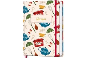 LuBudingJoy Recipe Book to Write in Your Own Recipes, Hardcover Blank Cookbook, Customizable A5 Recipe Journal Hold 148 Recipes(Red)​