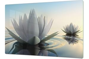 CONCEPT CRYSTAL GIGANTE Copri-piano cottura a induzione – ENORME tagliere in VETRO temperato – Pezzo Unico 80x52cm; Due Pezzi 40x52cm ognuno: Serie di fiori DD06A