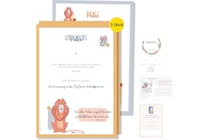 Frank Paperman® | Patenbrief für Taufpaten | 3 Stück in einem Set | Urkunden zur Taufe | Geschenk für Patentante und Patenonkel | mit Taufbrief Patenkind | verspieltes Design