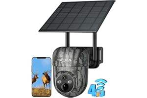 Xega 4G Camara De Caza Solar con Tarjeta SIM, 2K 3MP Exterior Fototrampeo Inalámbrica PTZ con Visión Nocturna Detección Personalizada Proyector/Sirena Alertas en App y Almacenamiento TF/Nube(Sin WiFi)