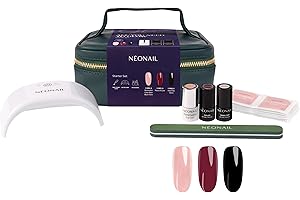 ‎NÉONAIL NÉONAIL UV Nagellack Gelnägel Starterset ALL YOU NEED TO GLOW Starter Set – UV Lampe für Gelnägel - LED-Lampe USB 12 W – Kosmetiktasche, Base Coat, UV-Lack, Top Coat, Nageldesign Zubehör