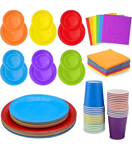 Piatti Di Carta Colorati Da 300 Pezzi, Piatti Usa E Getta, Piatti Di Carta Rotondi Da 7 Pollici, Piatti Di Carta Colorati Fai Da Te Per Piatti Da Dessert, Torte, Feste Di Compleanno, 15 Colori - Foto 7