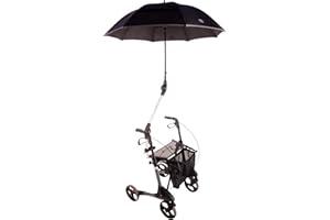 GENWJ Rollatorschirm MPB für Dietz TAIMA Rollatoren (M/M-GT,S/S-GT und XC) - mit zwei Verstellgelenken zur optimalen Positionierung über dem Patienten