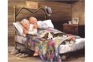 Bimkole 5d Diamond Painting Kit Bricolaje Arte Amor De Pareja, Perro Cama Pintura Diamantes Kits Estampados De Punto De Cruz Diamantes de Imitación Decoración de Pared, (30x40 cm)