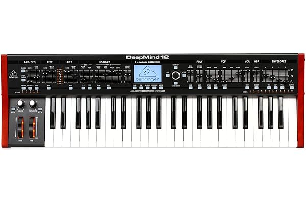 Behringer Deepmind 12 Synthétiseur Analogique 12 Voix avec 4 Moteurs d'Effets, 2 Osc et Lfo par Voix, 3 Générateurs Adsr, Matrice de Modulation 8 Canaux, Séquenceur de Contrôle 32 Pas Noir